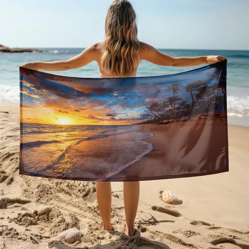 MDKLXIDF Toalla Playa Grande 70x150 cm Playa Toallas de Playa de Microfibra(Adultos y niños), Ligera y de Secado Rápido Toallas Baño para Viajes, Sauna, Gimnasio, Yoga