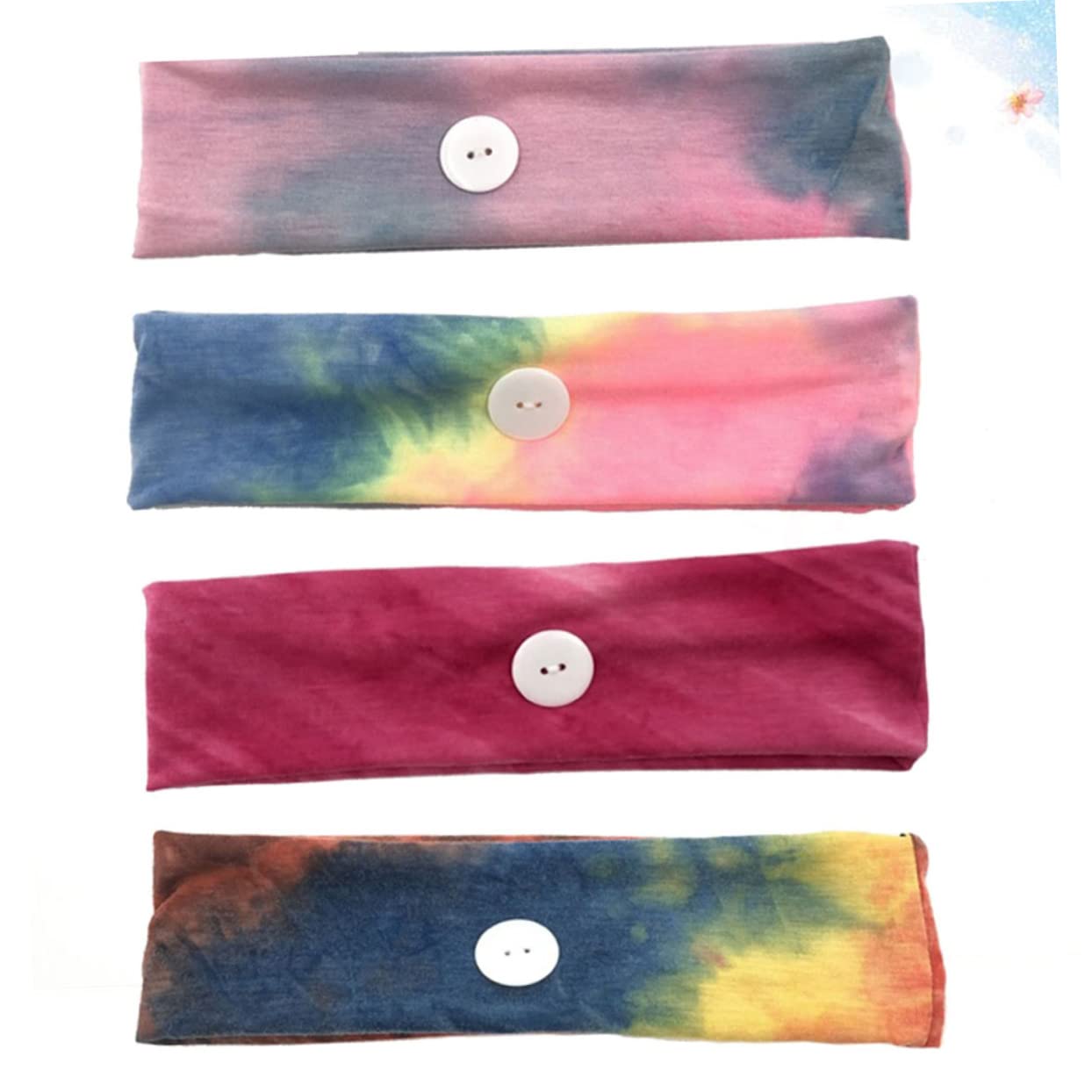 FRCOLOR 3 Set Di Fascia Per Il Fitness Con Orecchio Fascia Sportiva Polsini Traspirante Bottone Per Grigio Rosa Rosso 4 Pezzi*3