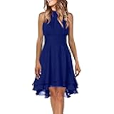 Women's Cocktail Dresses Sexy Elegant Trendy Solid Color Cold Shoulder Prom Party Midi Dress, S-5XL