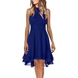 Women&apos;s Cocktail Dresses Sexy Elegant Trendy Solid Color Cold Shoulder Prom Party Midi Dress&comma; S-5XL