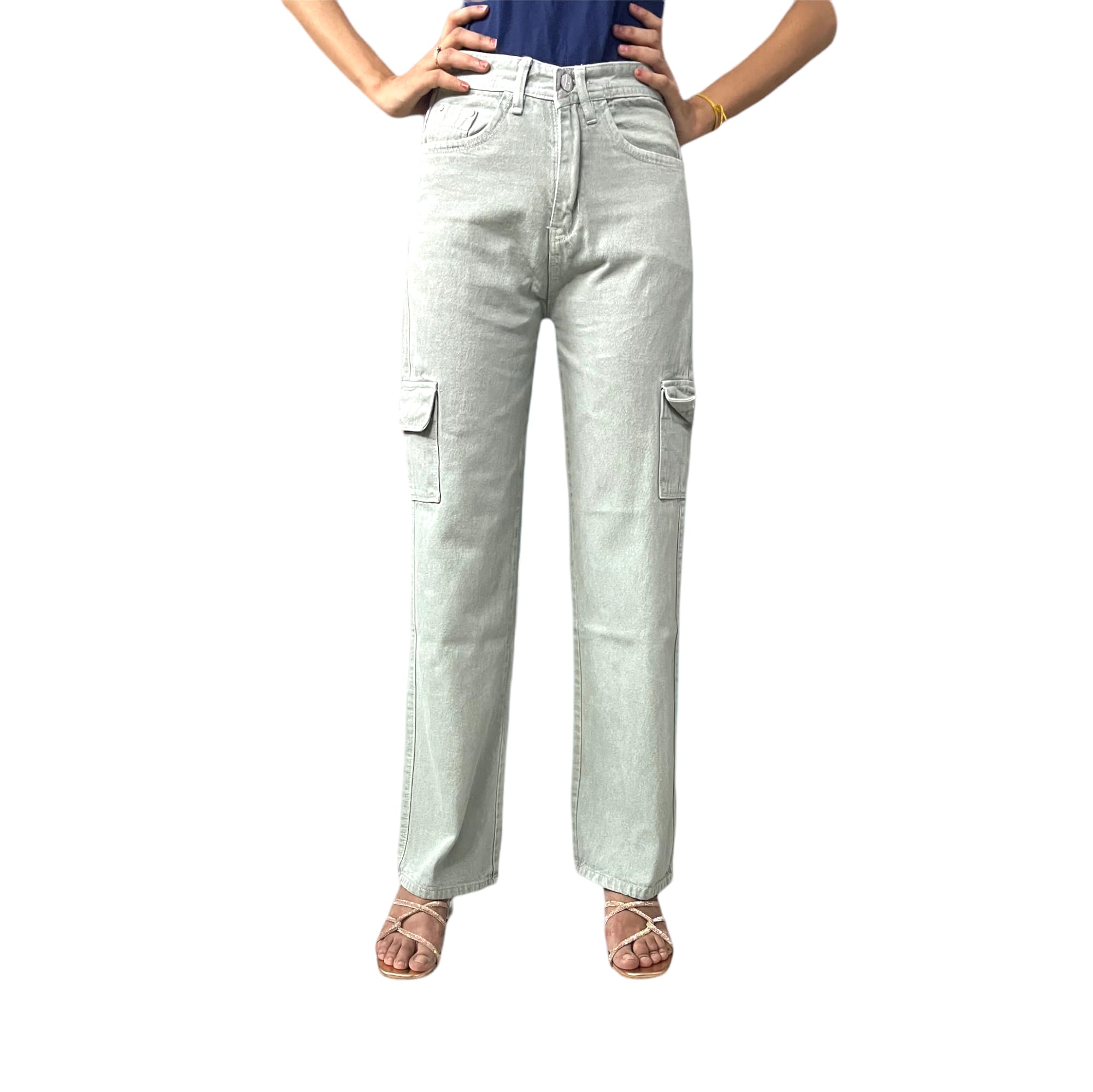 Candy Girls WearWomens Comfort Loose Fit Cotton Cargos Trousers