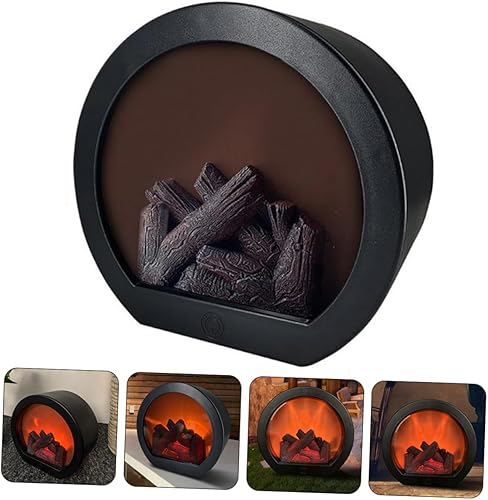 Miniatura 9 de Uonlytech Lámpara de viento de chimenea simulada LED Luz nocturna de imitación Chimenea LED Decoración de sala de estar Lámpara de mesa Lámpara de