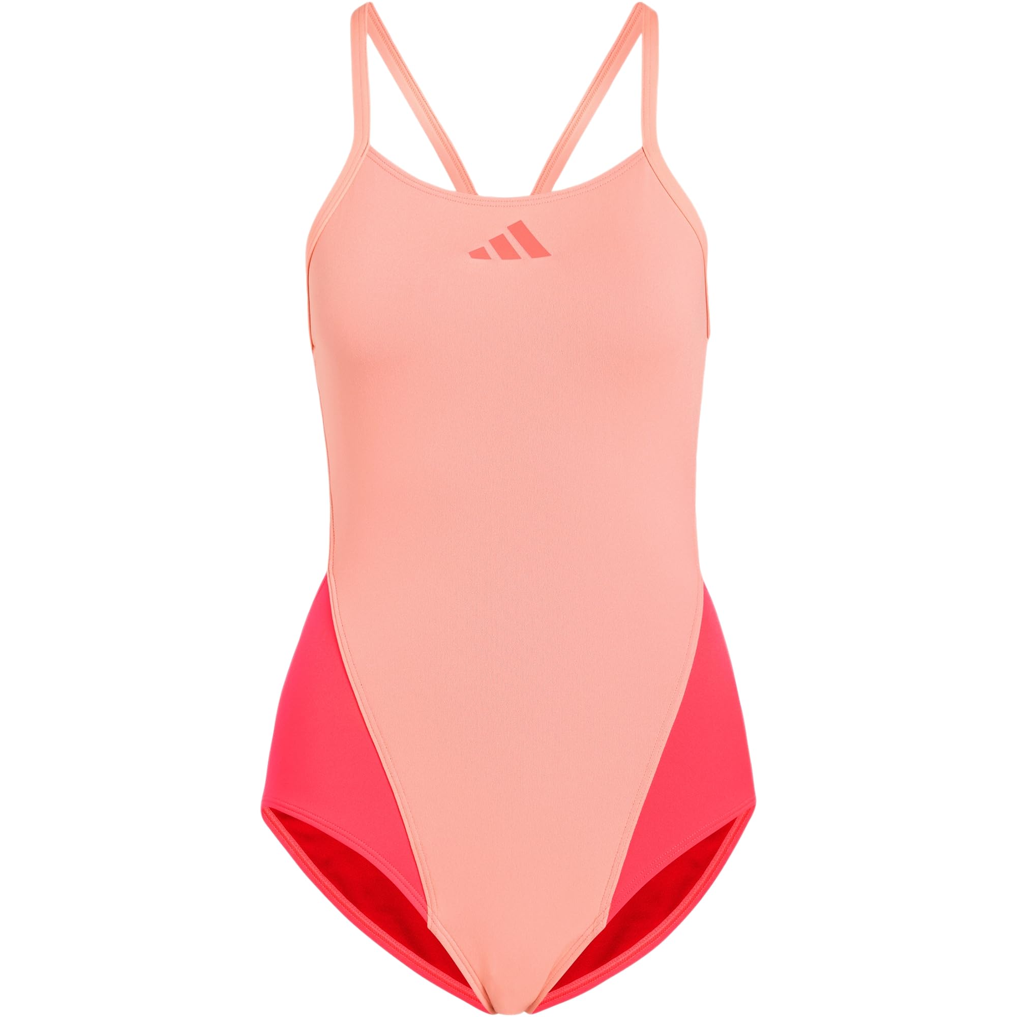 adidas Women's Ripstream Team Thin Straps C-Back Swimsuit Swimwear, Frozen Turbo/Solar Turbo, 42