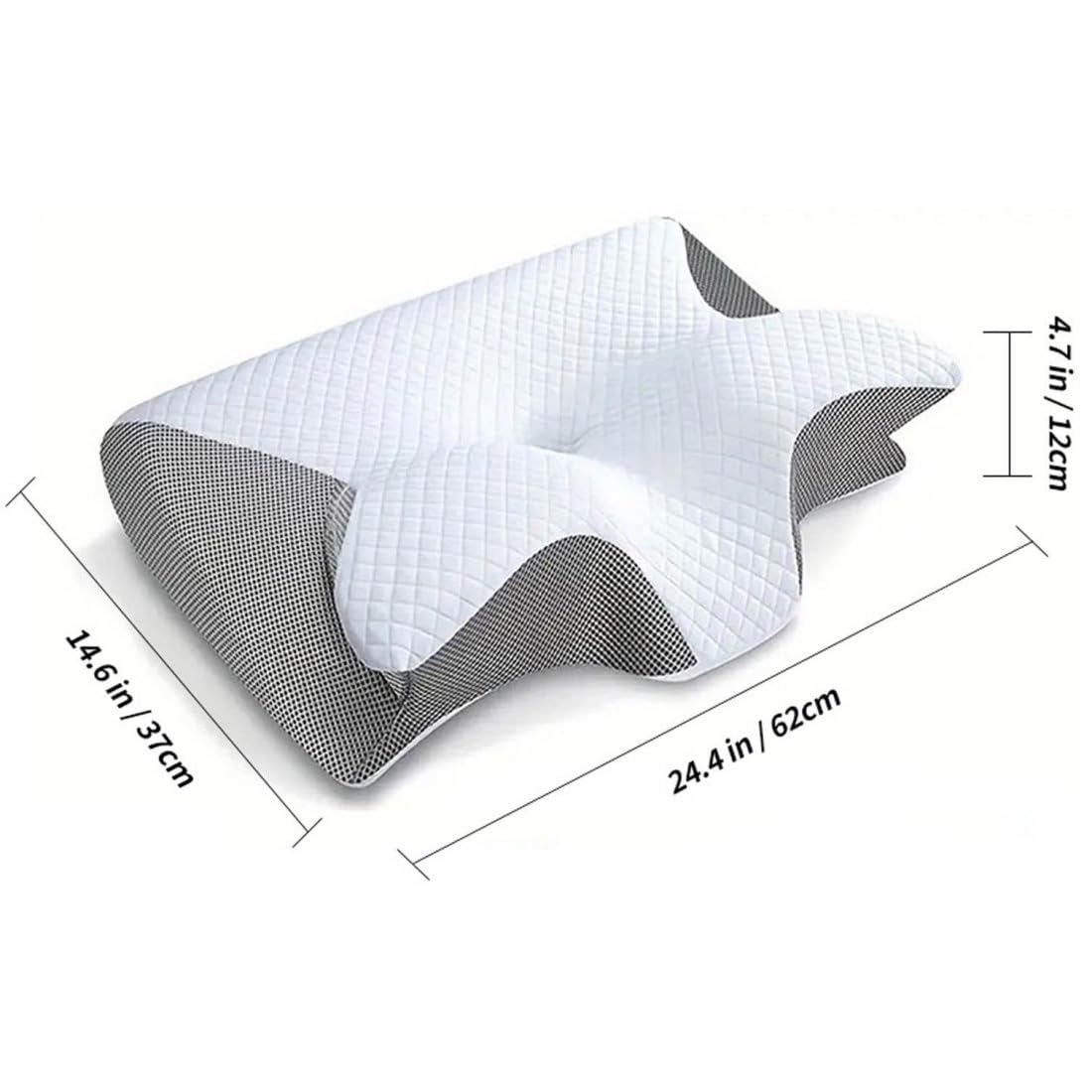 Yagerod Almohada ergonómica Lunava (actualizada en 2026), Almohada ortopédica for Dormir con Espuma viscoelástica, Almohada Lunava for aliviar los ronquidos, con Funda refrescante(Black)