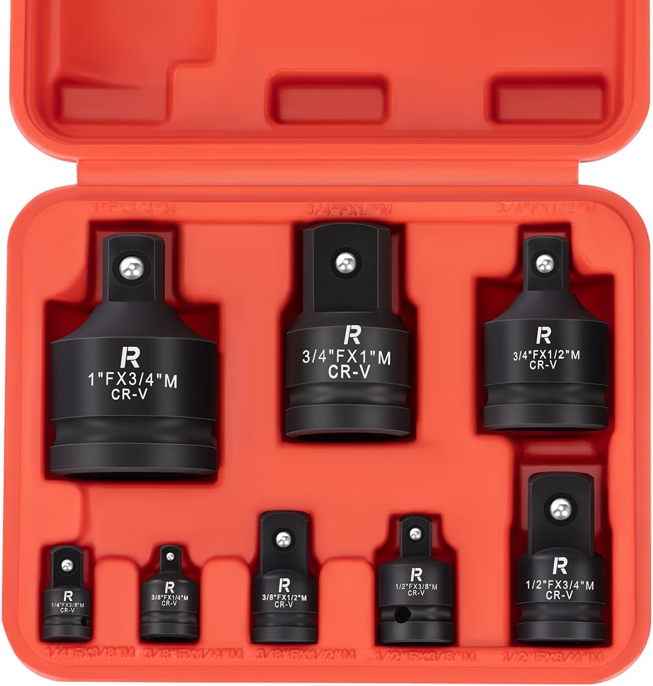 Reniteco 8 Piece Impact Socket Adapter and Reducer Set, 1/4