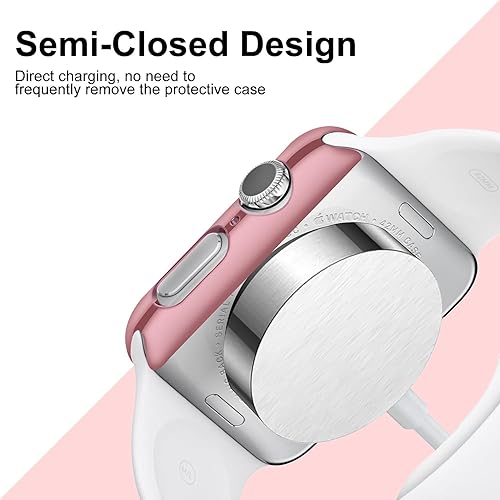 Miniatura 6 de Smiling Paquete de 2 fundas protectoras de pantalla de vidrio templado integradas compatibles con Apple Watch SE 2023 Series 6 SE 5 4 de 1.732
