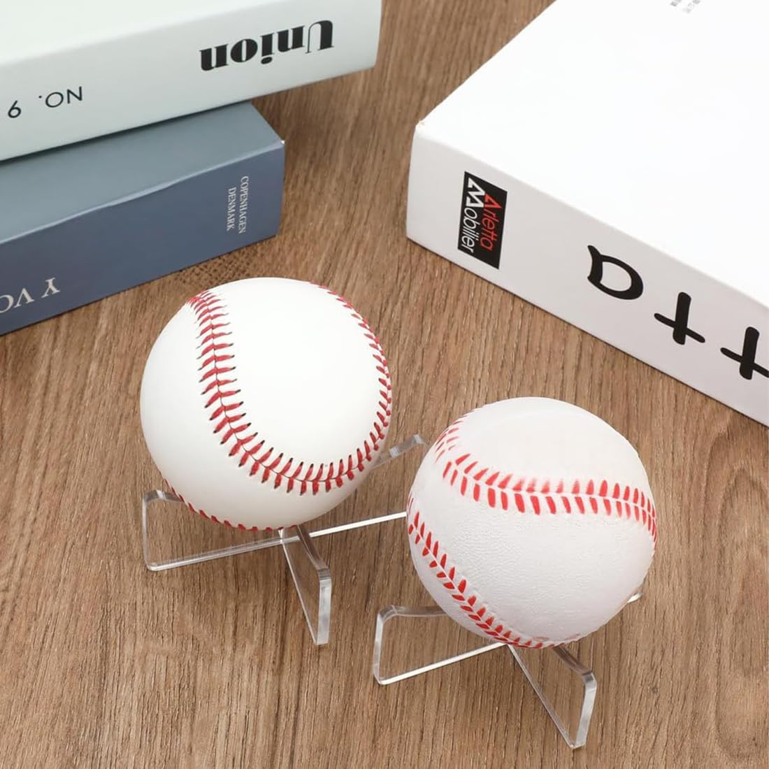 Baseballständer, 2pcs Baseballhalter, Baseballhalterung, Acryl Ständer, 10x5cm Klein, Baseball Aufbewahrung, Baseball Ausstellungsstand für Baseball-Sammlungen, Signierte Baseballs