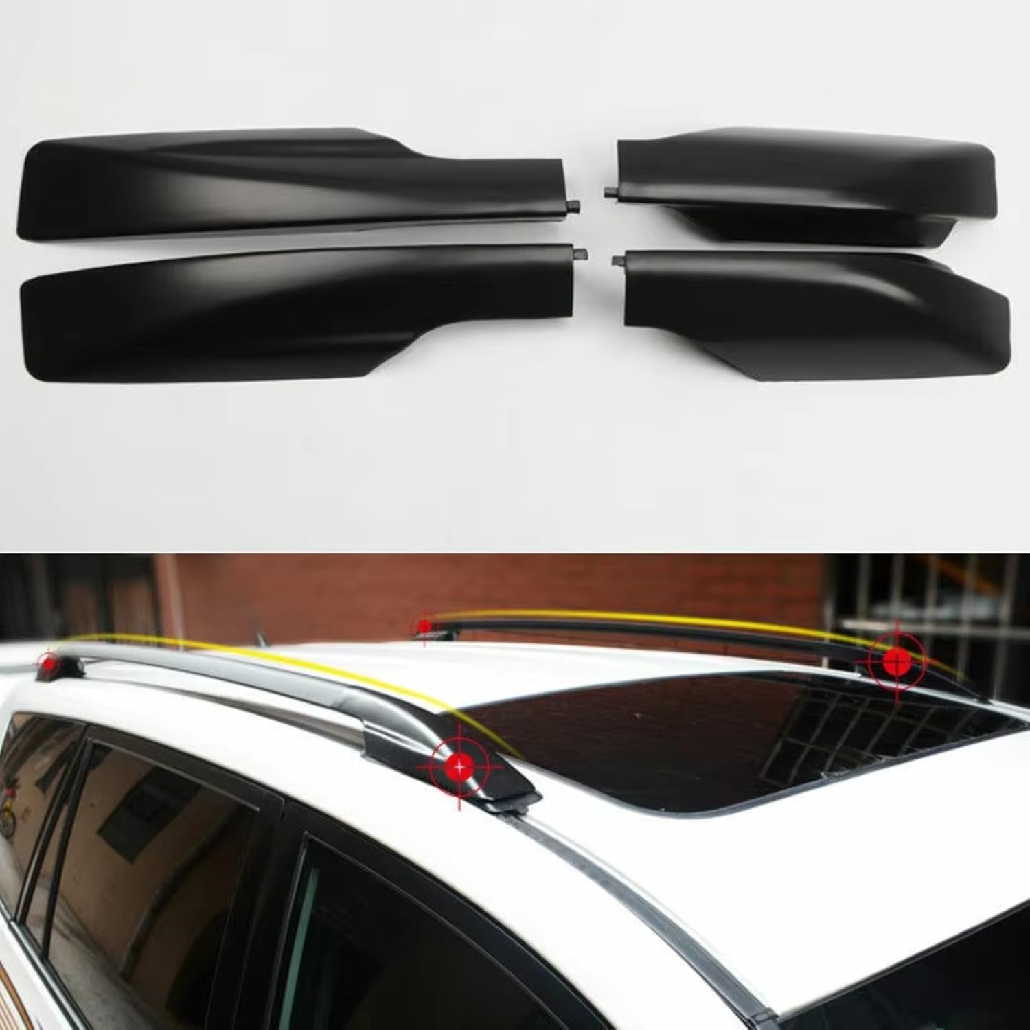 Roof Rack Shell End Compatible with Toyota for RAV4 XA30 2006 2007 2008 2009 2010 2011 2012 Roof Rack Luggage Covers Bar Rail End Cap Protection