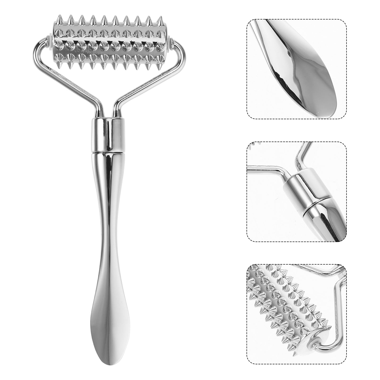 Veemoon Rouleau Massage Ridoki Visage Rouleau De Massage D'Aiguille Outil De Des Tissus Profonds MéTal Pour Absorption De La Lotion DéTente Musculaire - Et Raffermissement De La Peau