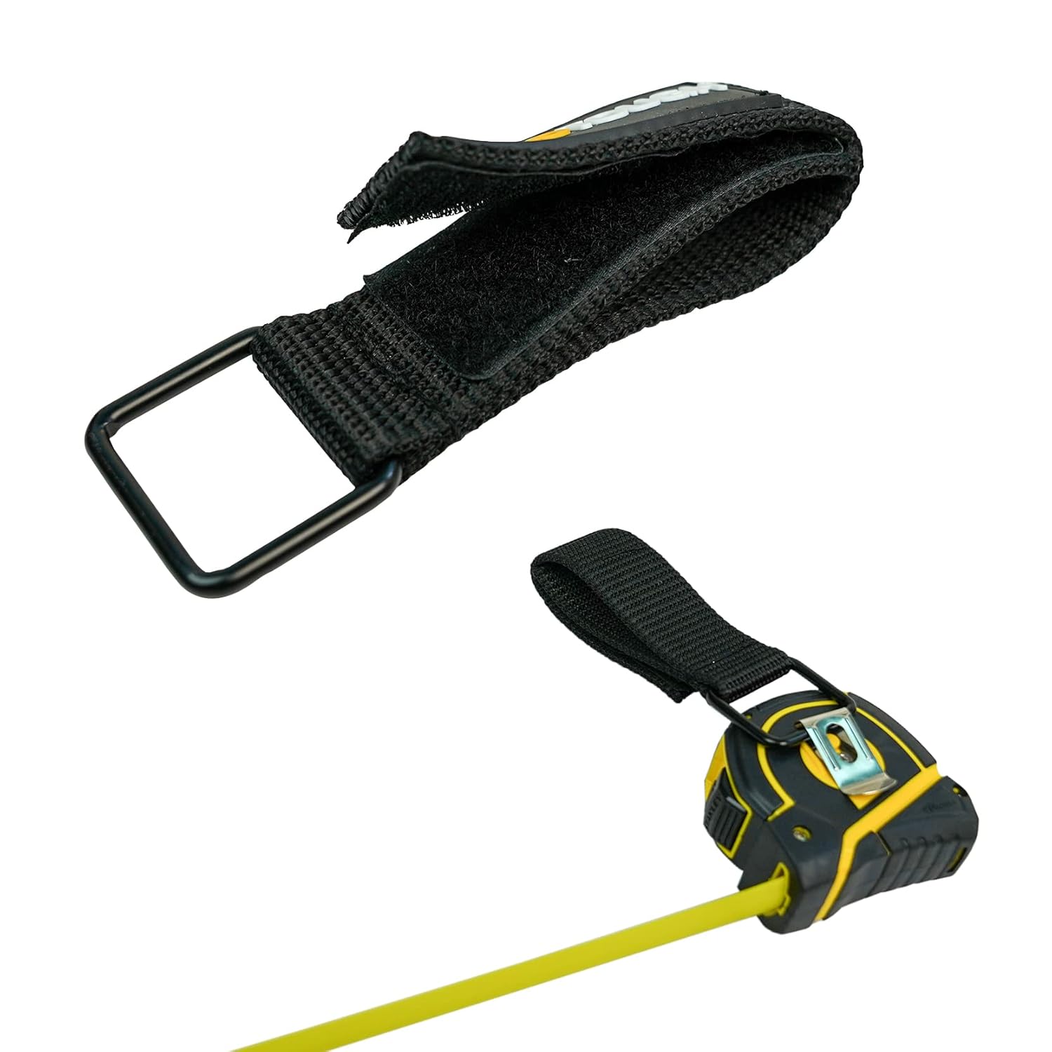 MELOTOUGH Tape Thong for Tool Belt Waist Electricians Tape Holder Chain with Keyring and Trigger snap Hook + 2 Pcs Tape Measure Holder Tool Belt Loop Belt Clip Drill Impact Tool Holster
