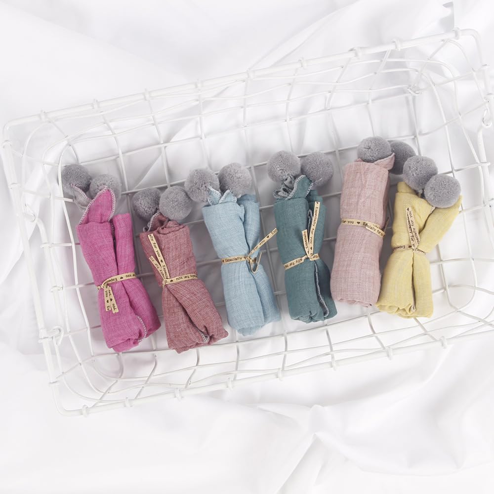Foulard triangulaire 72 × 48 cm pour enfant - En coton - Mignon et décontracté - Avec boule de cheveux - Doux - Couleur unie - Pour enfants - En mousseline - Parfait pour l'été, l'automne, l'hiver