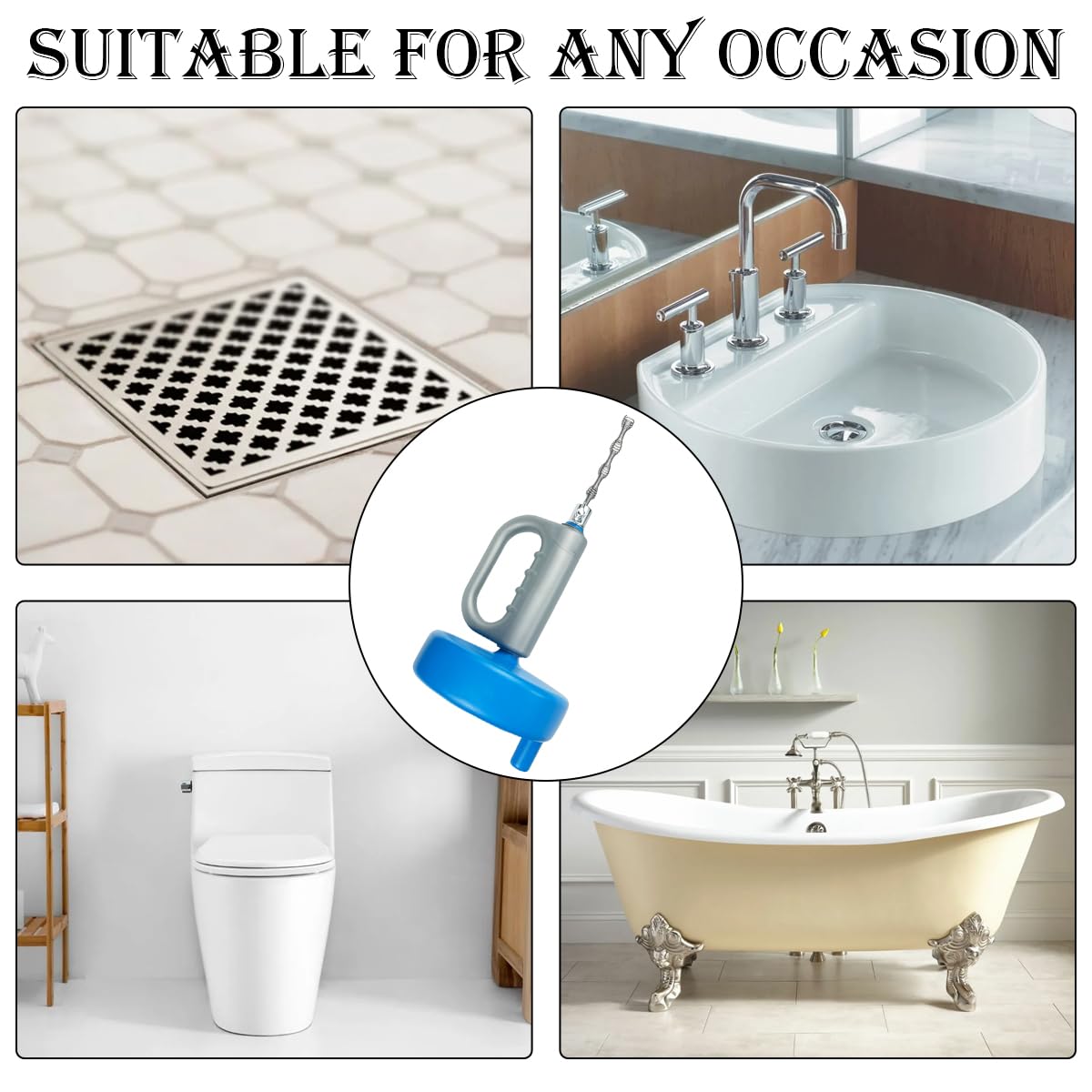 13m Desatascador Tuberias Profesional, Azul Muelle Desatascador Tuberias, Ajustable Manual Desatascador de Desagües, Desatasco de Tuberías de Agua para Wc, Cocina, Baño, Fregadero