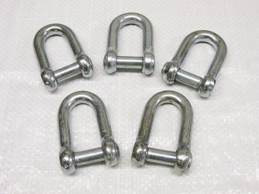 x5 6MM Galvanised Steel Commercial Dee Shackle with Countersunk Pin