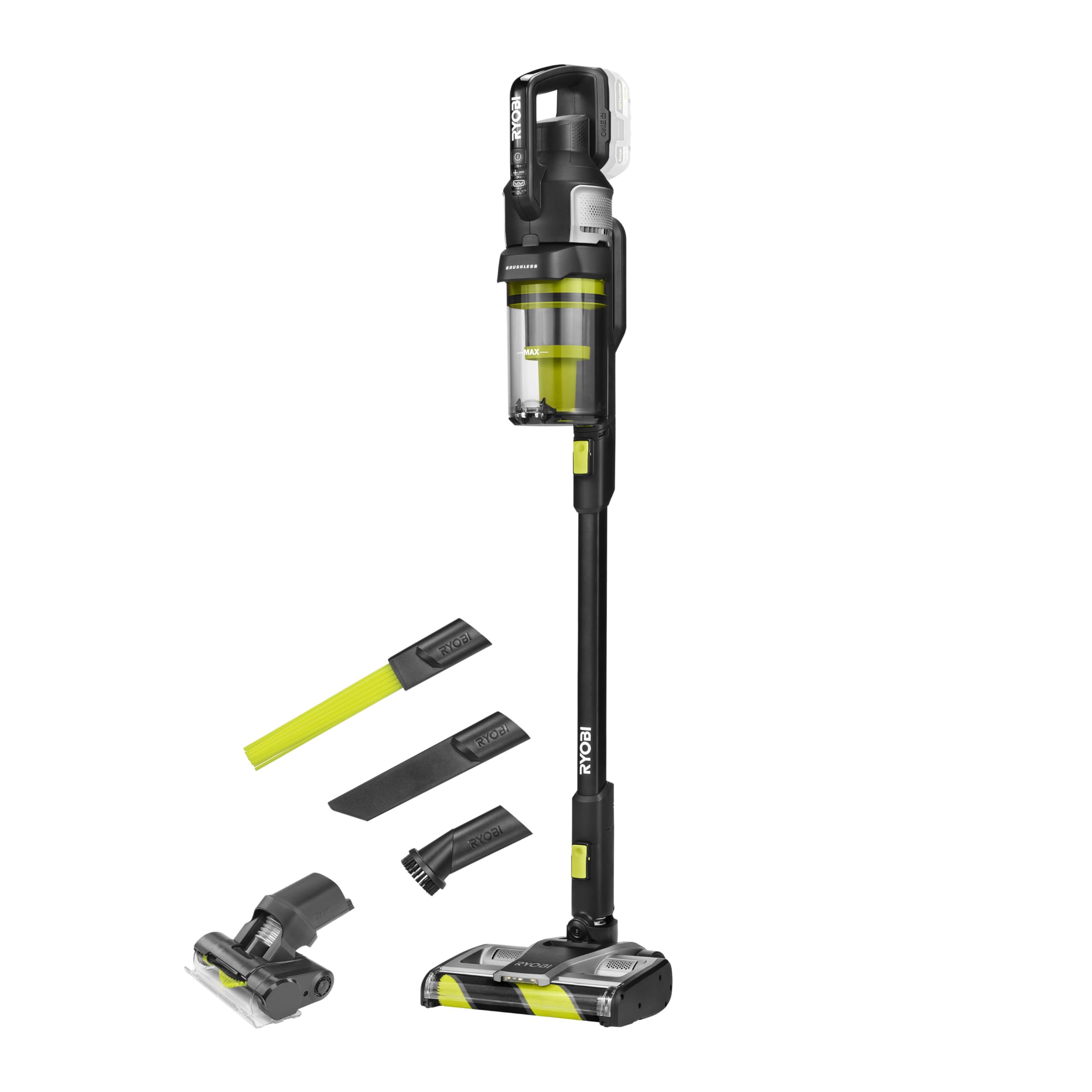 RYOBI RASV18BL-0 Aspirapolvere Senza Fili 18V ONE+™ con Motore Brushless, Potenza di Aspirazione 135 Air Watt, Tecnologia Anti-Groviglio, Batteria Non inclusa