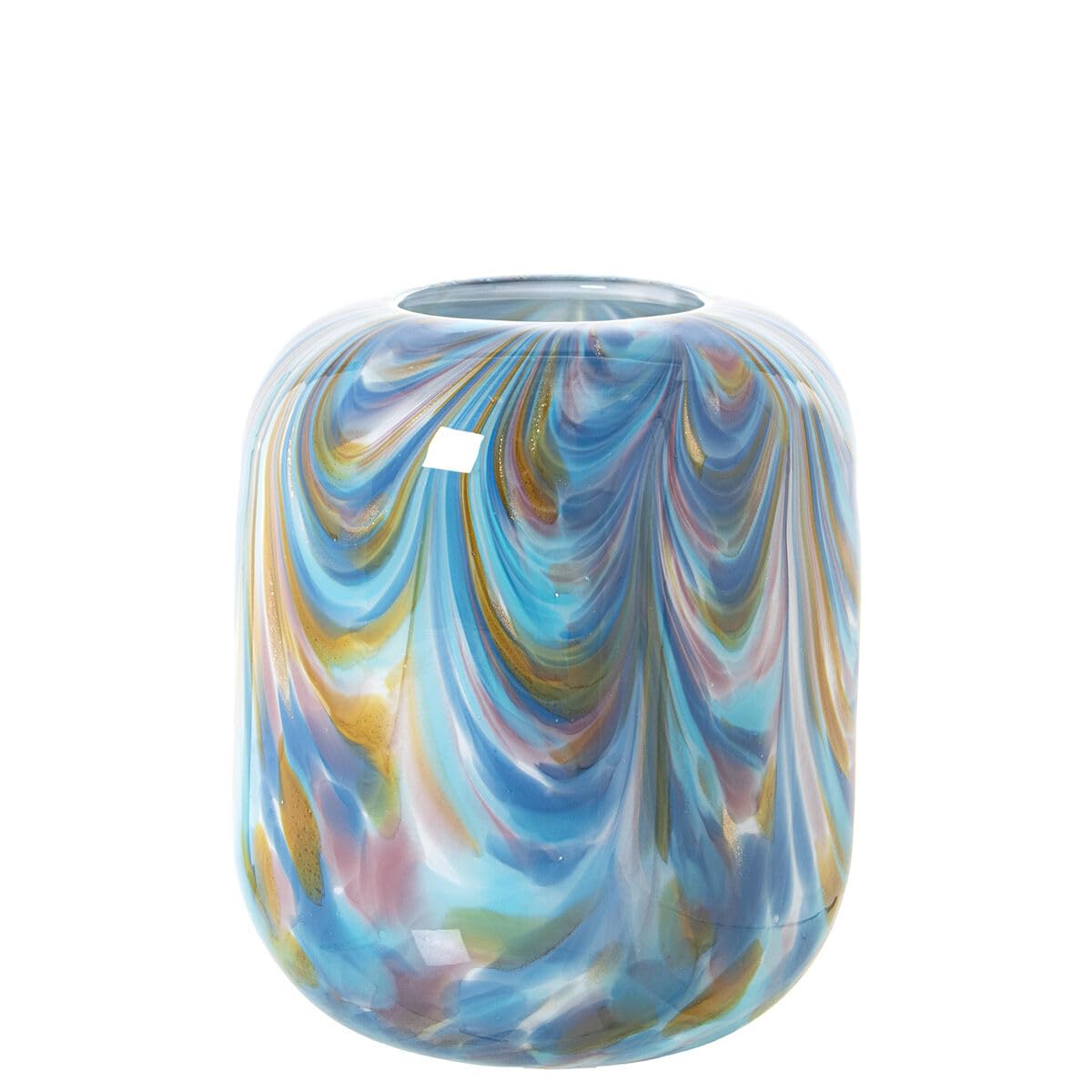 Alexandra House Living Jarrón Azul Blanco Cristal 18 x 18 x 20 cm