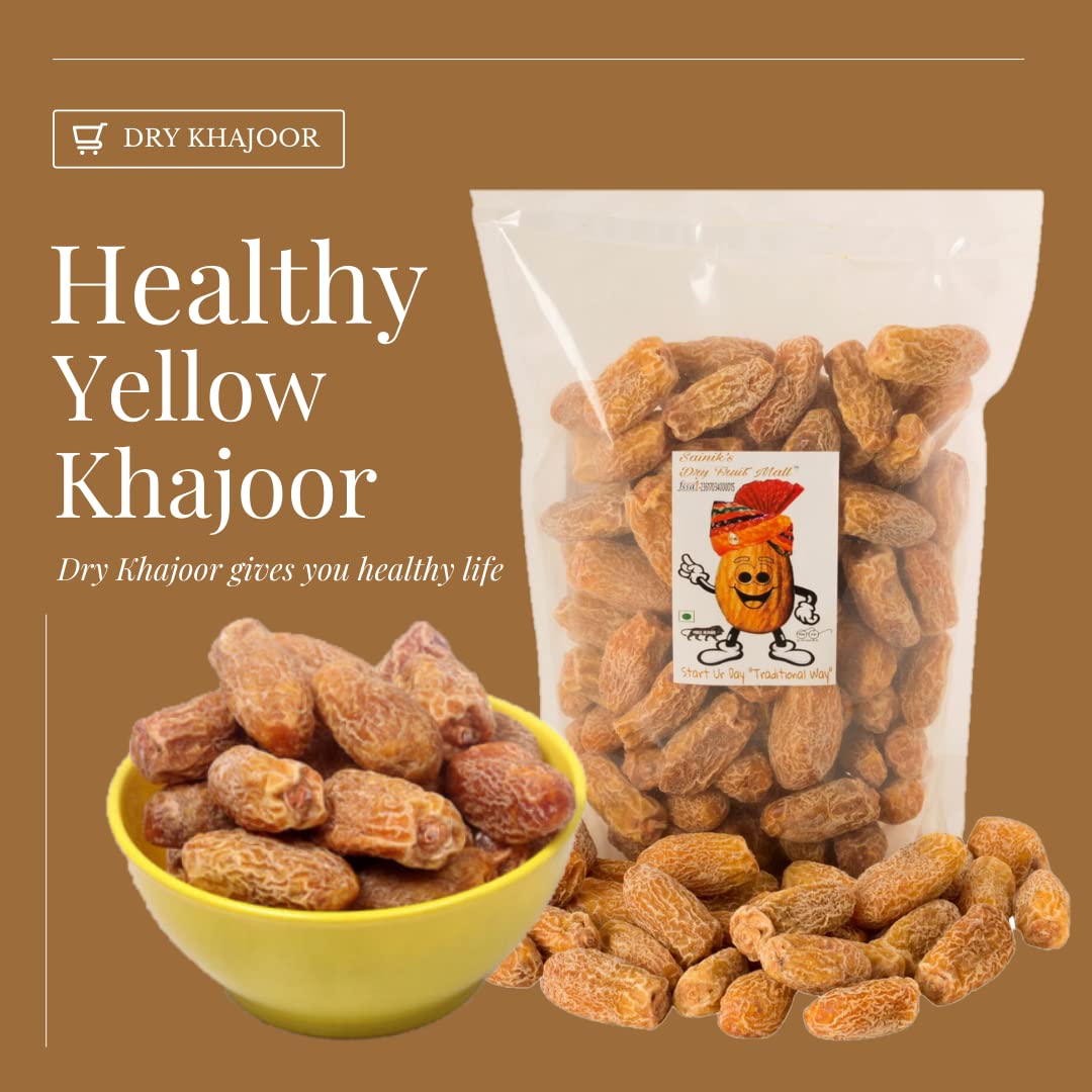 Sainik's Dry Fruit Mall Yellow Dry Dates | Sukha Khajoor | Pila Chhuara | Gula Chuara -1000 grams 3