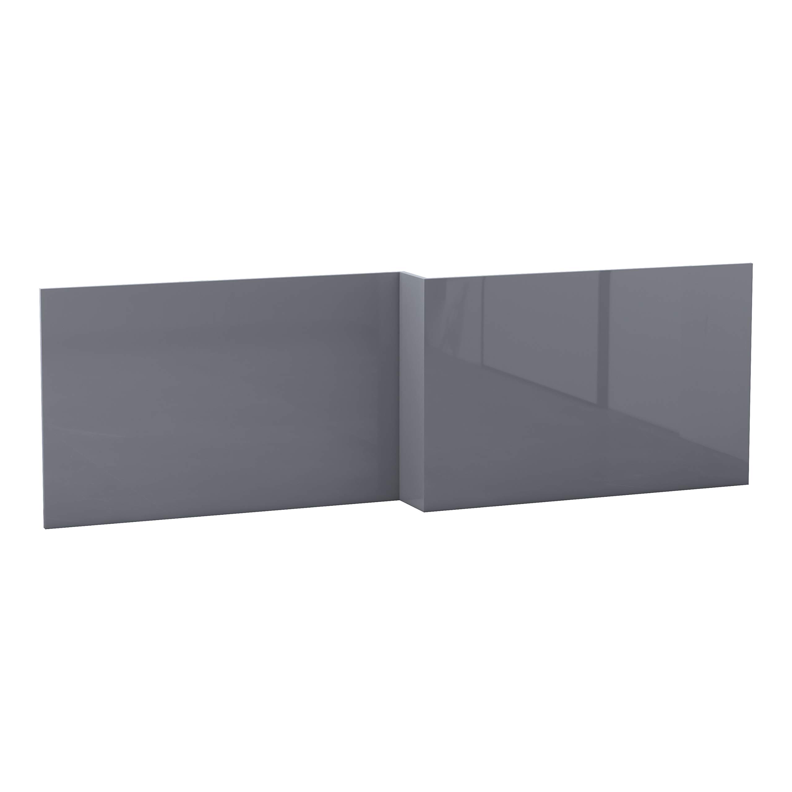 Nrg Gloss Grey Bathroom L Shaped Bath Panels Mdf Front Bath Panel 1700Mm