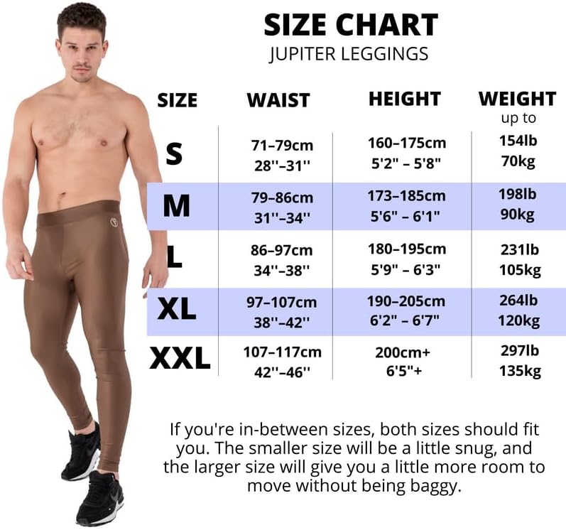 Miniatura 6 de Kapow Meggings Leggings de compresión Supreme Range Deluxe con bolsillos para hombre (Júpiter, S), júpiter