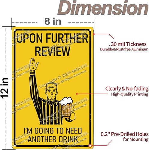 Miniatura 3 de Divertido letrero de bar o cueva de hombre, 12 x 8 pulgadas, letreros de cerveza de metal duraderos para decoración de pared para el hogar, bar,