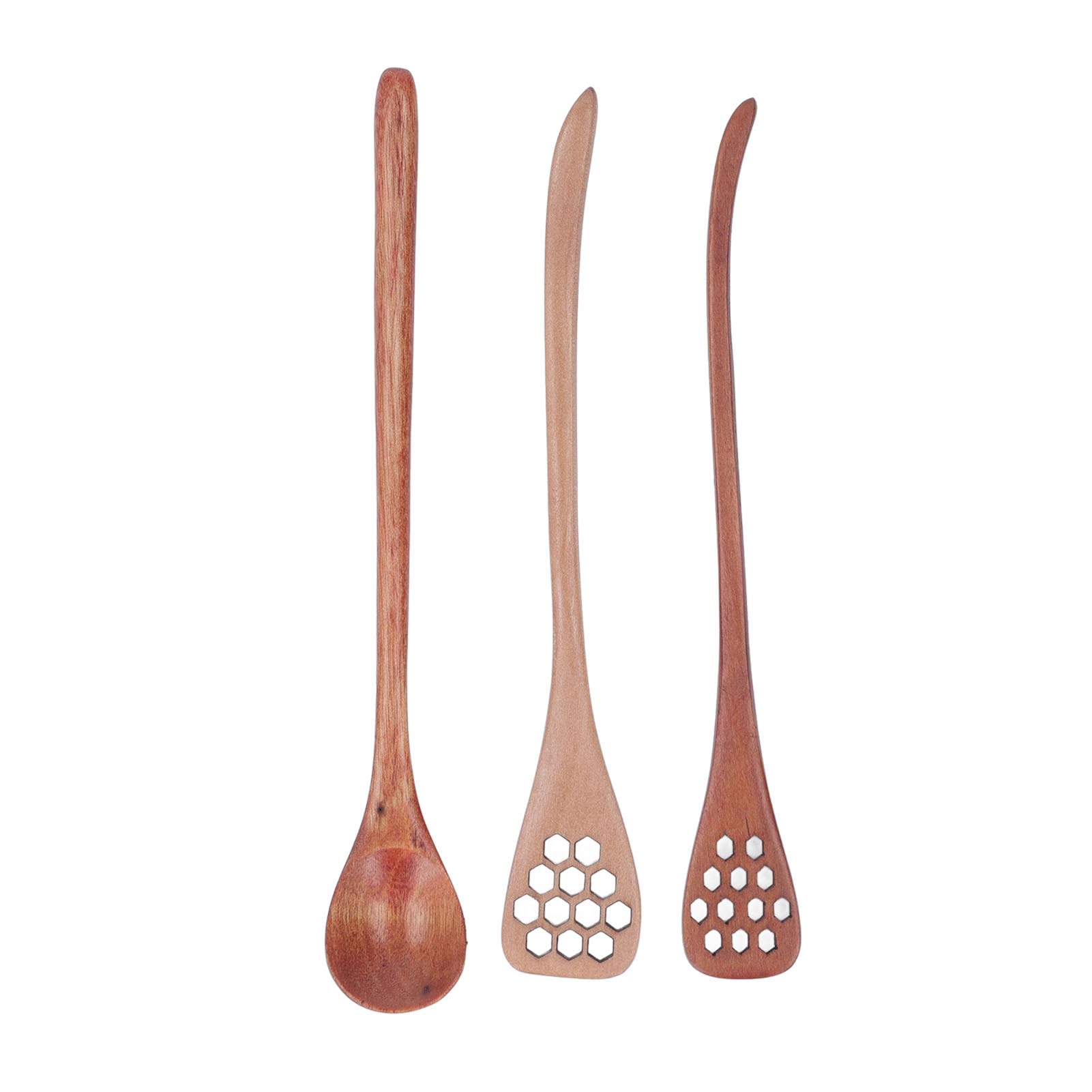 Wooden Honey Dipper Spoon, Reusable Long Handle Wooden Honey Dipper Stick 3pcs Safe for Home for Office