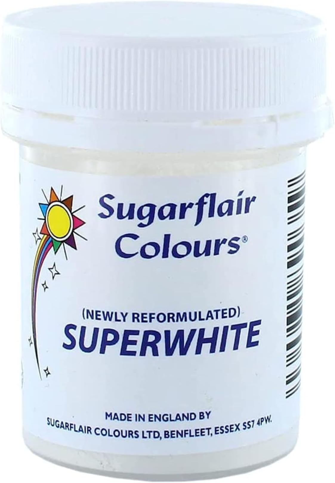 Sugarflair Superwhite Powder, E171 Free, Icing Whitener For Royal Icing For Bright And Stunning Cake Covering Or Use As Super Extra White Edible Food Paint, Food Colouring Powder - 20g