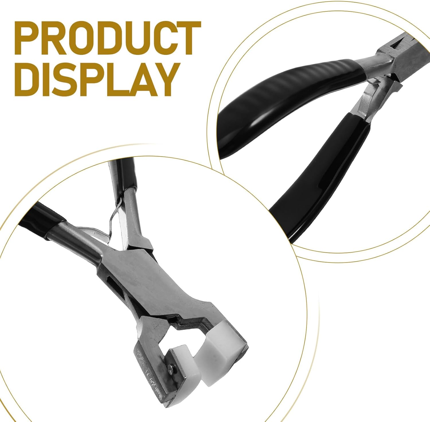 Stainless Steel Nylon Jaw Bending Pliers for Jewelry Crafting and Bracelet Making, Wire Forming Tools with Black Handle, Suitable for Eyeglass Adjustment and Wire Working