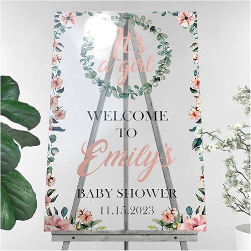 Miniatura 16 de Letrero de bienvenida personalizado para baby shower con foto, letreros de fotografía de recepción personalizados, carga tu propia foto (papel)