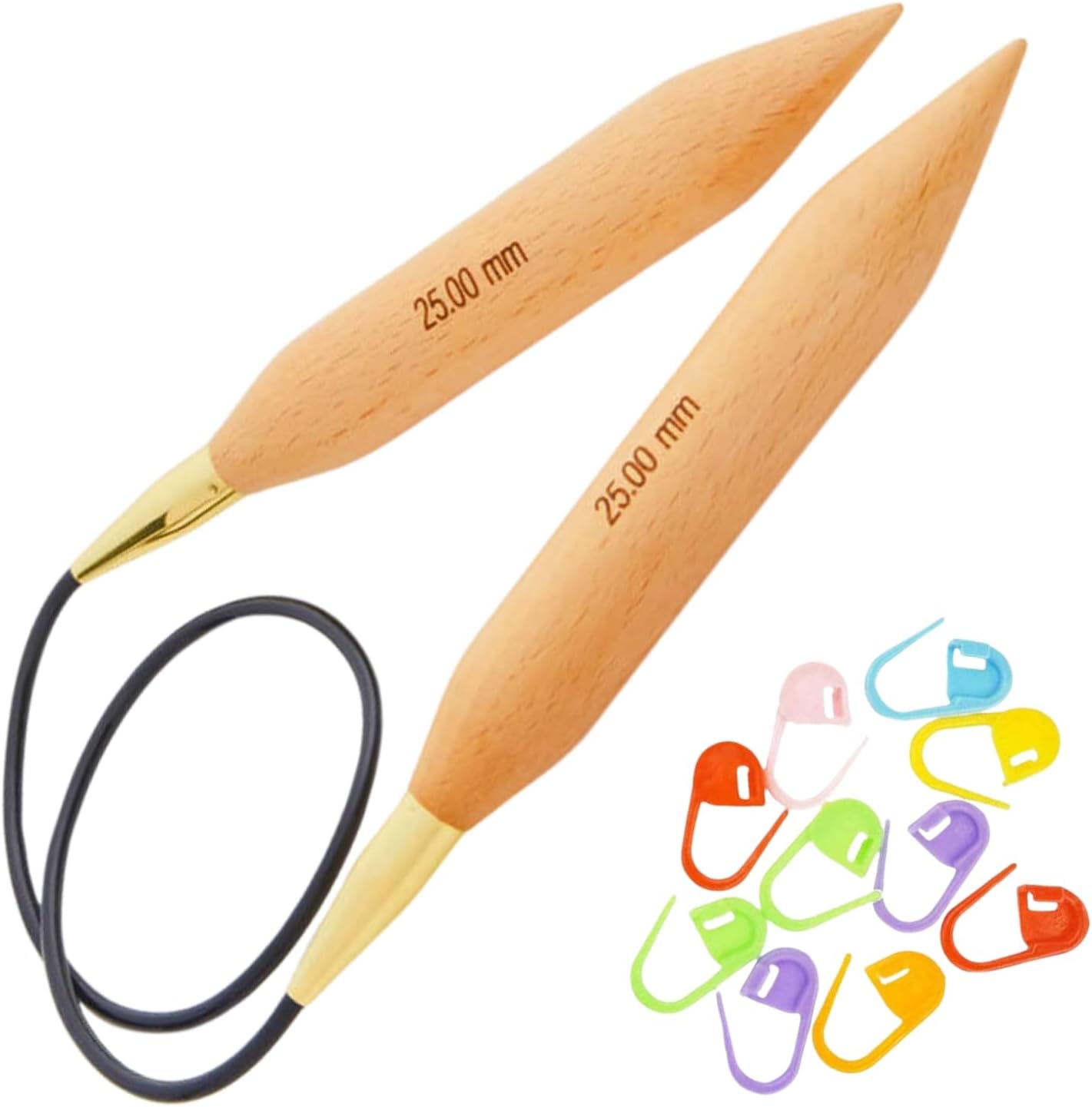 KnitPro Basix Jumbo Circular Knitting Needles 47 inch, Size 60 (120cm, 30.00mm) with 10 Colorful Stitch Markers