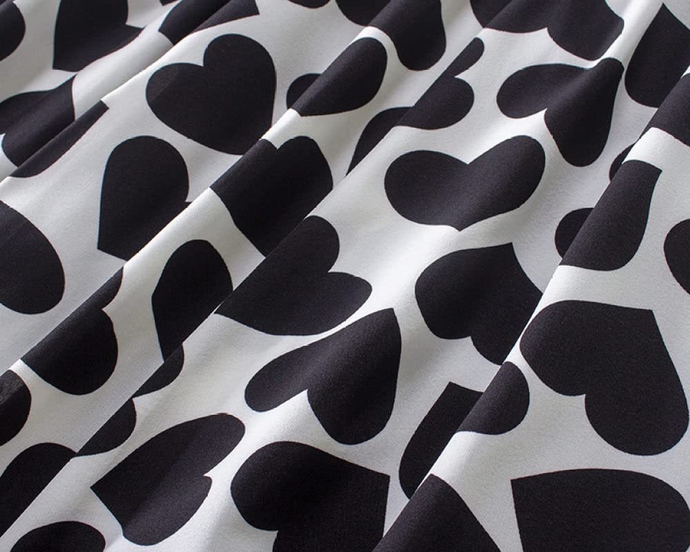 Faldas De Invierno para Mujer, Faldas De Invierno Negras, Tallas Grandes, Cintura Elástica, Falda Elegante De Talle Alto con Corazón, Faldas Plisadas Midi para (Black)