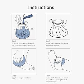 BICAREE Ice Packs for Injuries Reusable, Ice Cold Pack, Ice Bags Hot Water Bag for Hot & Cold Therapy and Pain Relief, 3 Ice Packs, 3 Sizes (6/9/11), No-Leak Elastic Breathable Ice Bag