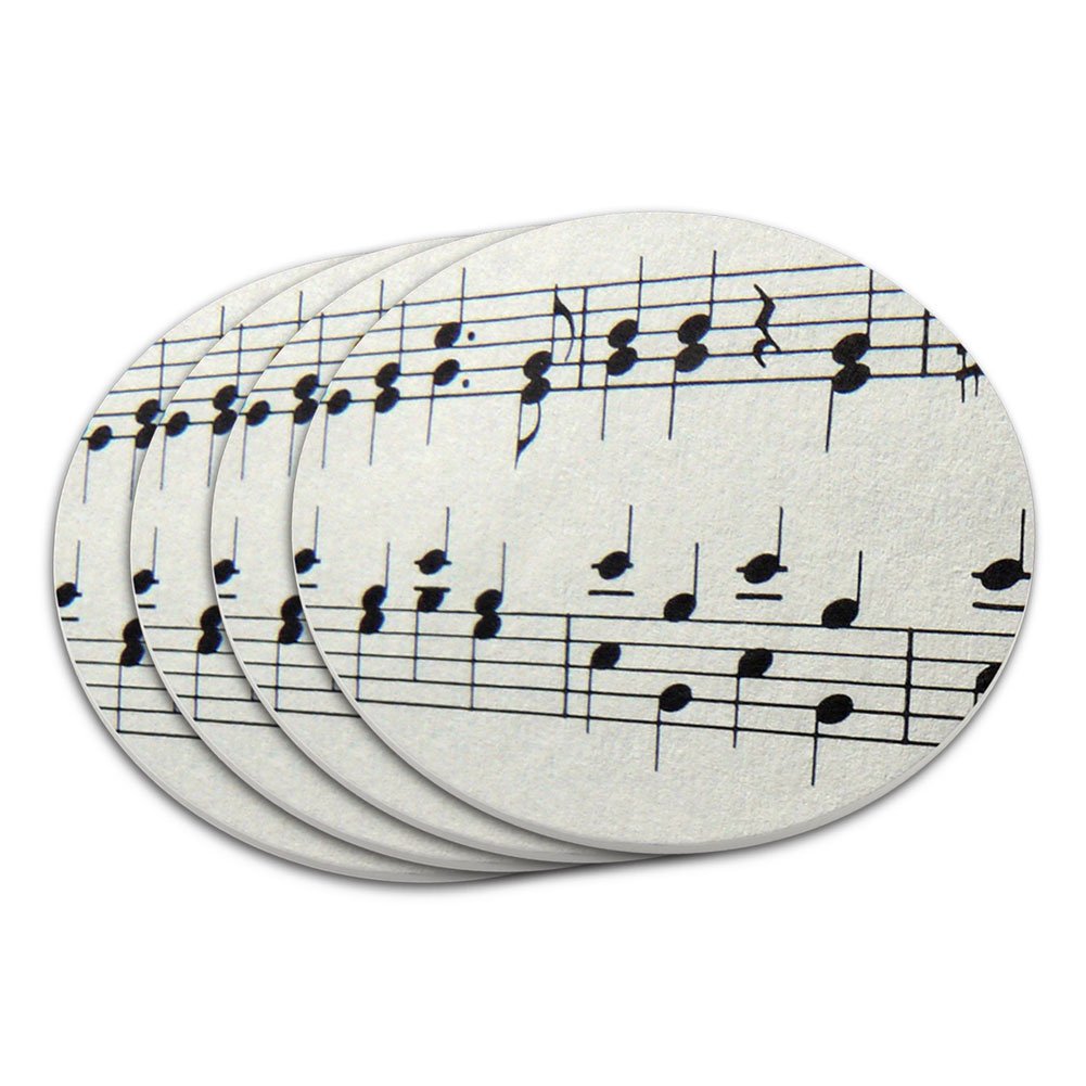 Music Musical Notes Score Composition Coaster Set ...