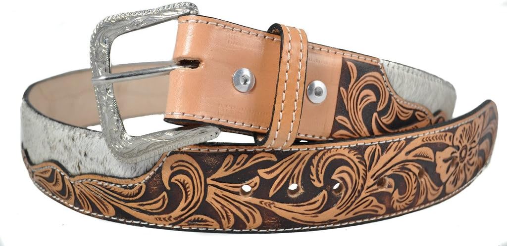Men's Montana Cow Fur Vaquetta Belt Tan