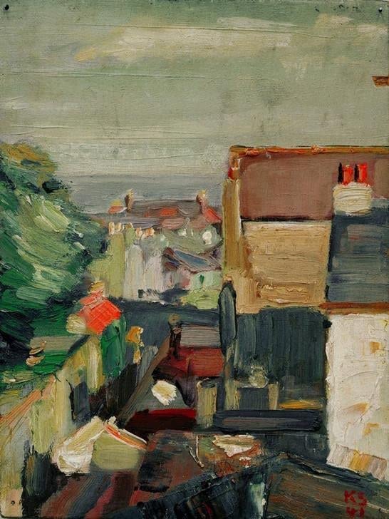 Lienzo decorativo para pared de Kurt Schwitters: pintura de paisaje de 60x90cm para el hogar