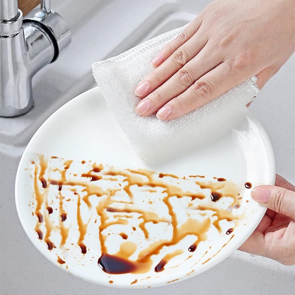 Wash Cloth Super Aborbent and Remove Oil Dish Rags Fast Drying Dishcloths White Kitchen Cleaning Towel