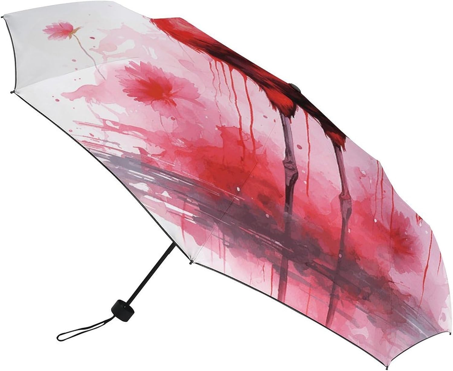 Windproof Travel Umbrella Flamingo Watercolor Folding Small Sun Umbrella Lightweight Small And Compact Suit for Pocket