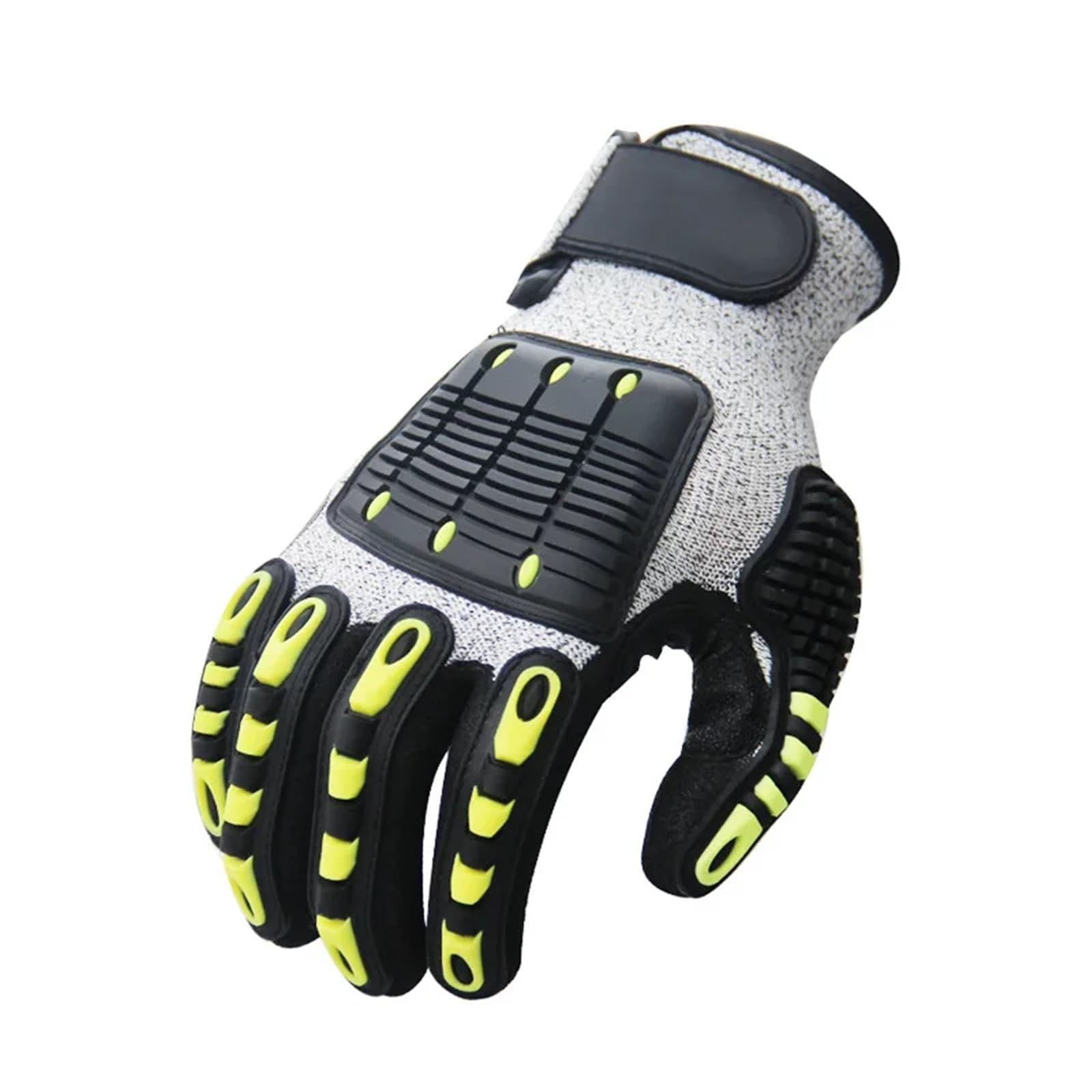 Compatibile con guanti di sicurezza antitaglio meccanici TPR Anti-vibrazioni Anti-schiacciamento Anti-collisione for il salvataggio in bicicletta all'aperto(Grey-white,XL)