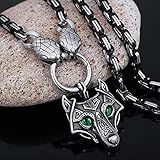 ☆ Die Anhänger, die Kette, der Spaltring und der Wolf Köpfe sind 100% handgefertigt aus massivem Titan Stahl, die Ergebnisse in einem Stück von sehr hohen Qualität Schmuck. Der Spaltring ist einfach zu öffnen und schließen, was zu gehangen Anhängern auf es einfacher zu machen, und für die Kette werden und leicht anziehen entfernt.