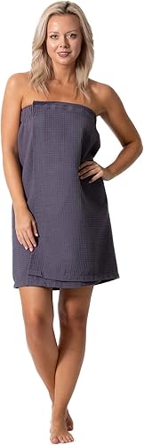 Miniatura 5 de Turkish Linen - Toalla de baño de tejido waffle con cierre ajustable para mujer