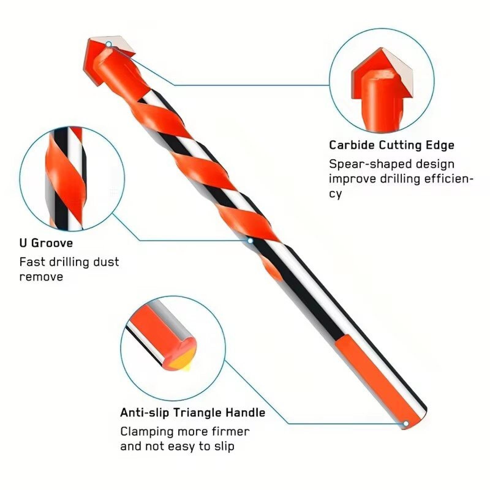Wiertła do obróbki drewna, Zestaw wierteł do muru z węglika wolframu, 4-7 szt., 3-12 mm(4PCS)