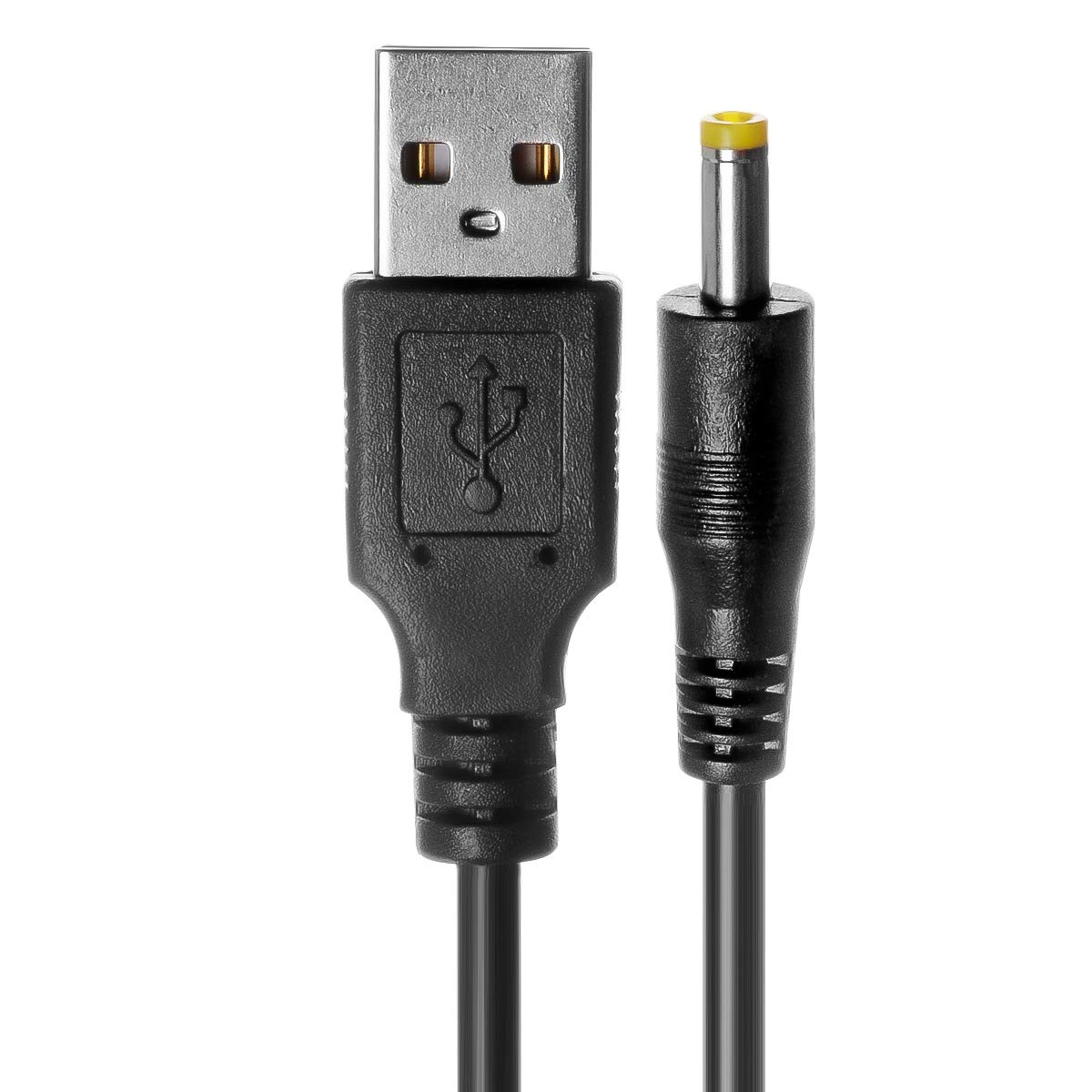 TENINYU Cavo di alimentazione USB 2.0 A maschio a DC 5 Volt DC Barrel Jack 3 FT, nero (max 2,5 Ampere cavo di alimentazione centrale), confezione da 2 (DC 4,0 x 1,7 mm)