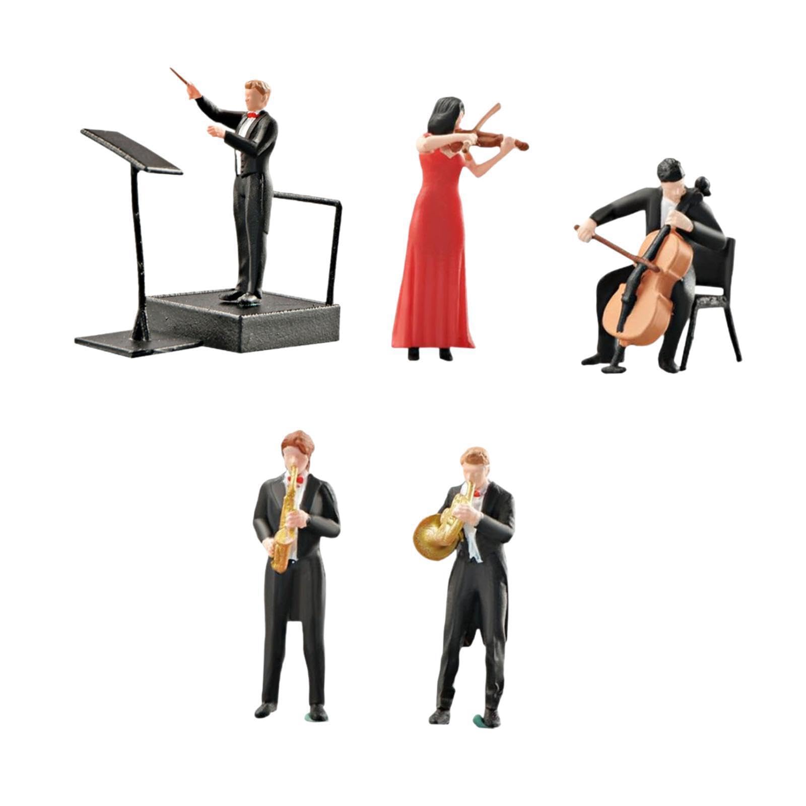 Collezione di modelli con 5 pezzi di figure di persone dipinte che offrono accattivanti dettagli panoramici. Modello fai da te, diorama, scenario