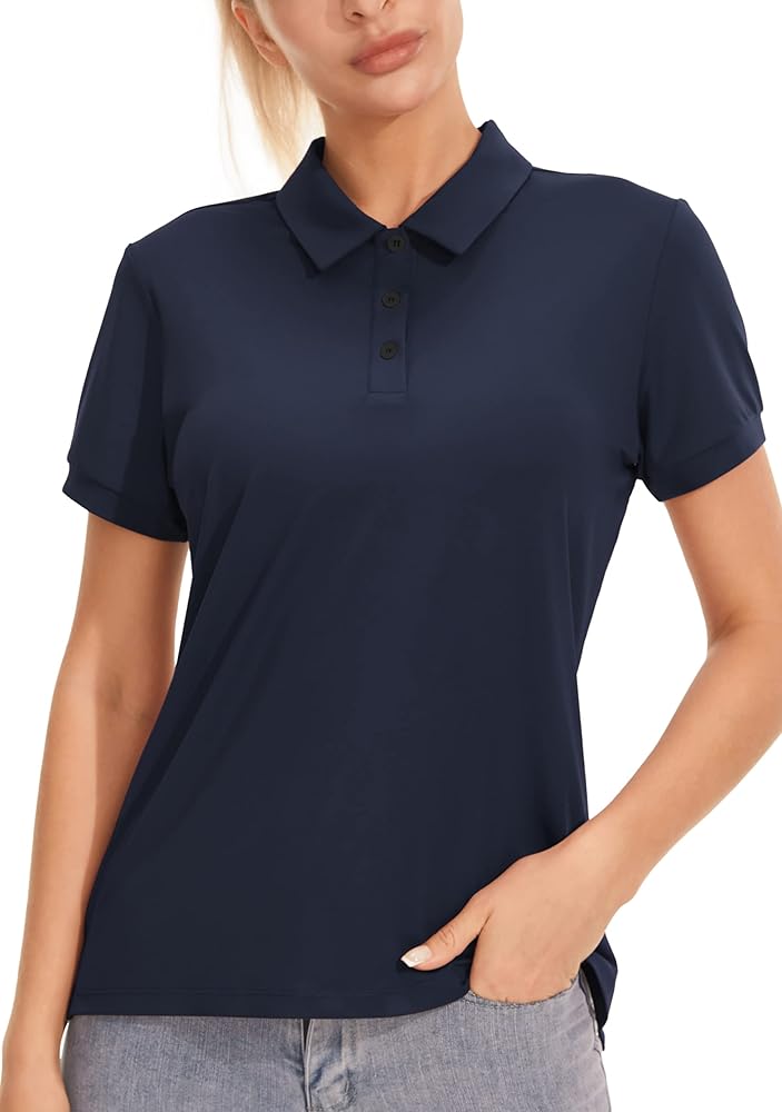 Navy blue polo shirt womens sale