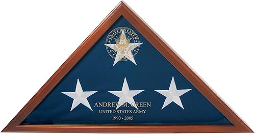 Exhibidor de bandera de Estados Unidos para bandera de entierro personalizado grabado láser, soporte de pared o bandera de mesa que protege la