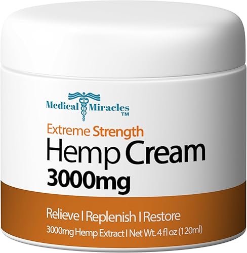 Medical Miracles Crema de alivio de cáñamo, ideal para artritis, neuropatía, músculos, articulaciones, cuello, espalda, codos, manos, pies y