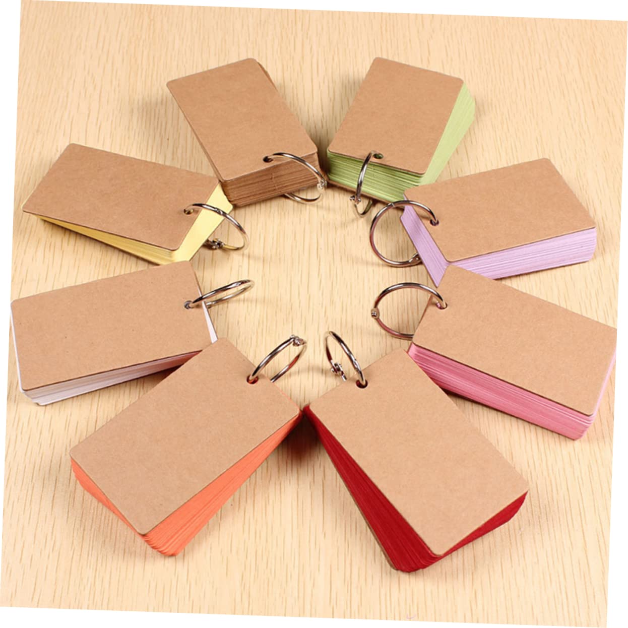 Ciieeo Einschulung Deko 6 Stück Karteikarten aus Papier mit Binder Ring Design Einfache Notizblöcke und Leere Karteikarten für Schule und Schüler Zufällige Farbe
