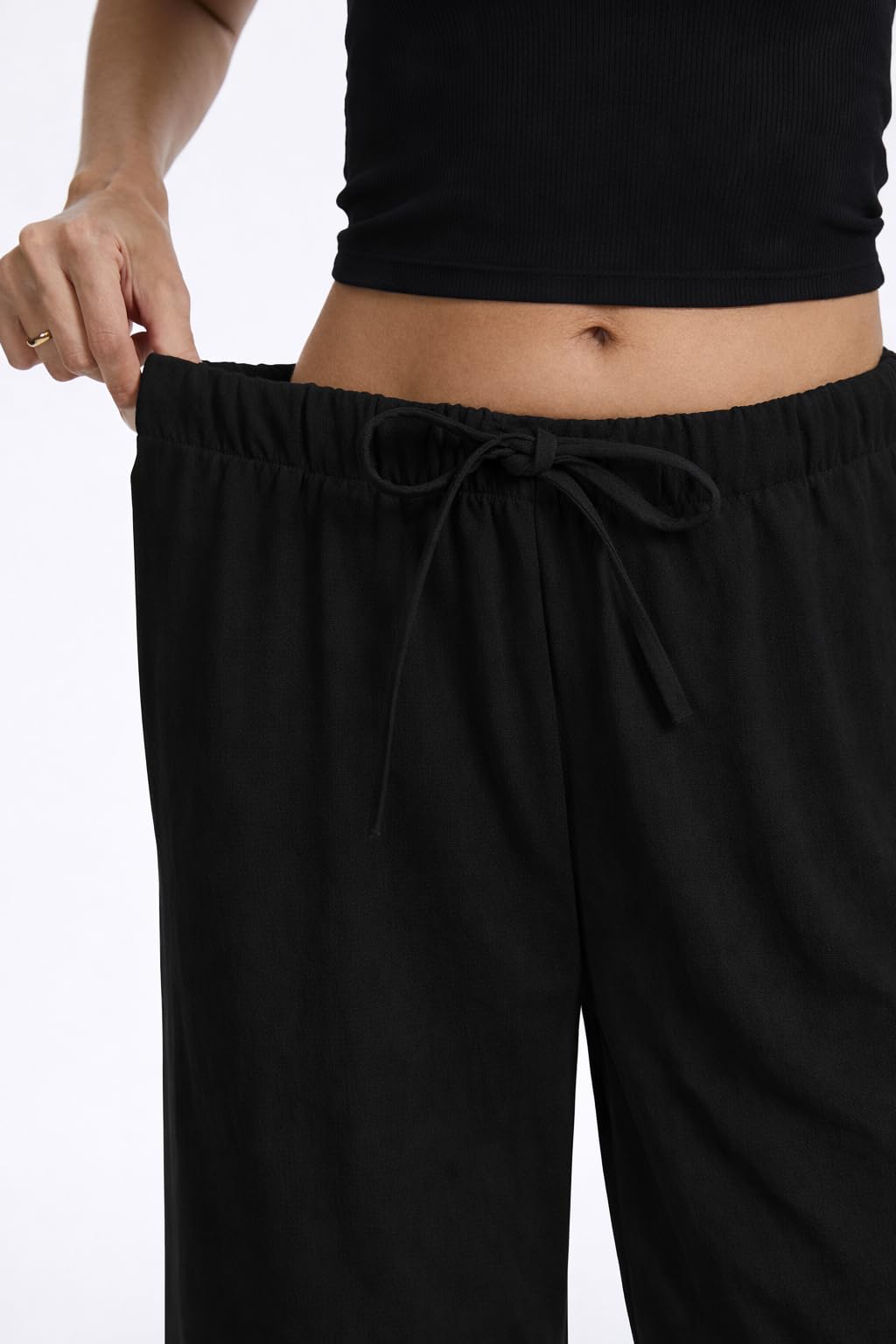 AnotherChill Women's Crepe Wide Leg Pants Casual Wrinkle Resistant Breathable Lightweight Trousers for Spring Summer — view 6