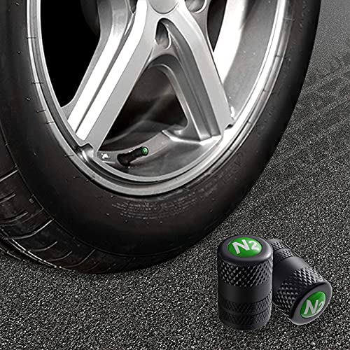 Image of CKAuto Tire Valve Stem Caps, Anodized Aluminum Tire Valve Cap Set | Corrosion Resistant, Universal Stem Covers for Cars Trucks Motorcycles SUVs and Bikes (Black-N2)