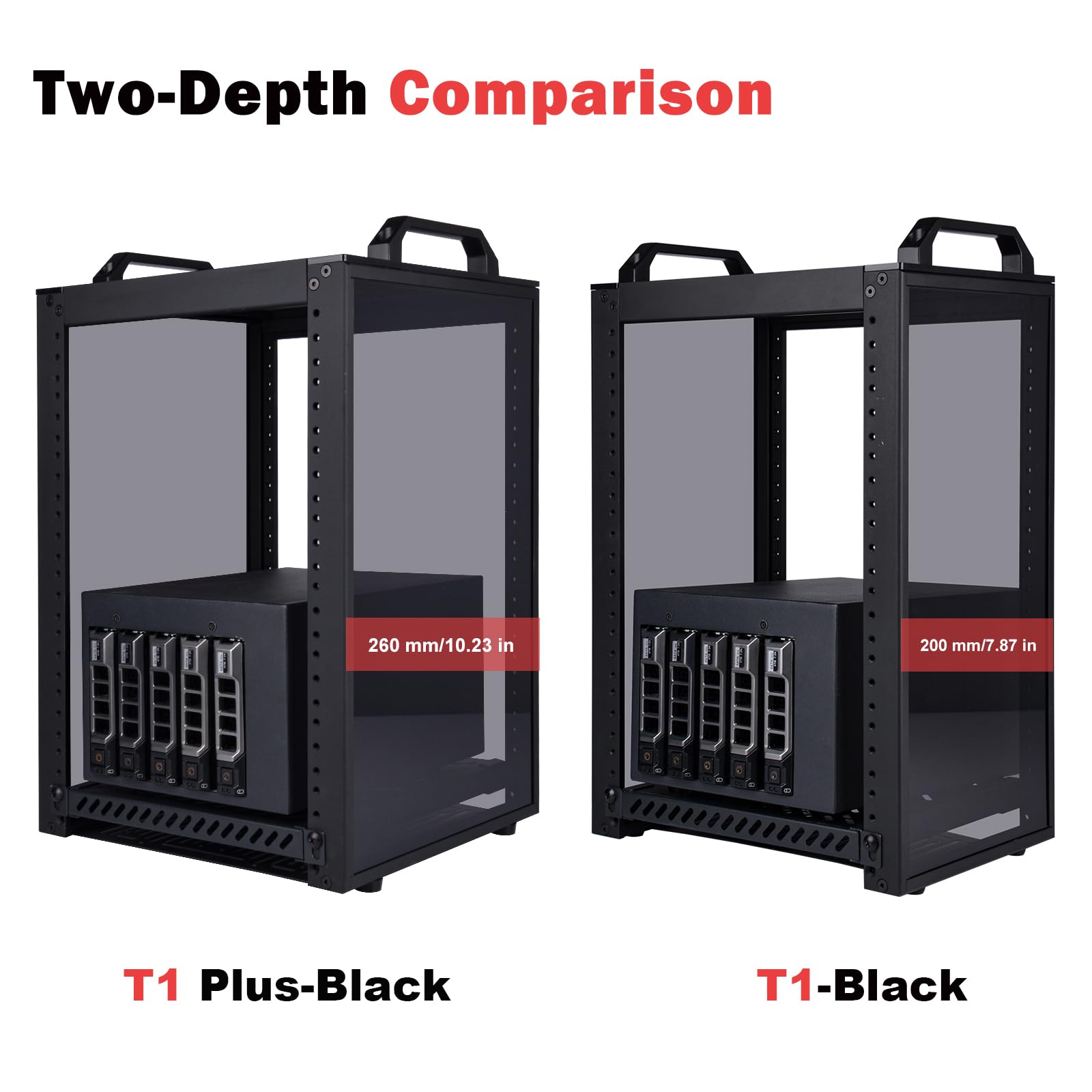 GeeekPi Szafa serwerowa 8U, DeskPi RackMate T1 Plus, 10-calowy stojak sieciowy do serwerów, sieci, urządzeń A/V, głębokość 260 mm, czarna