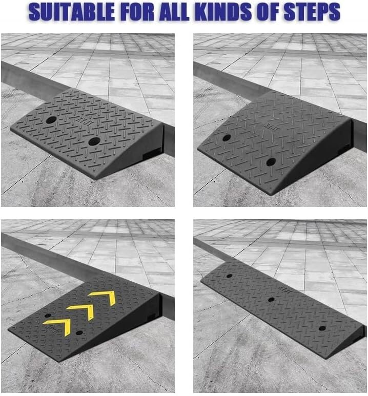 Rampy przejściowe progowe Rampy krawężnikowe Gumowe rampy podjazdowe Rampy wjazdowe(50 * 32 * 9cm)