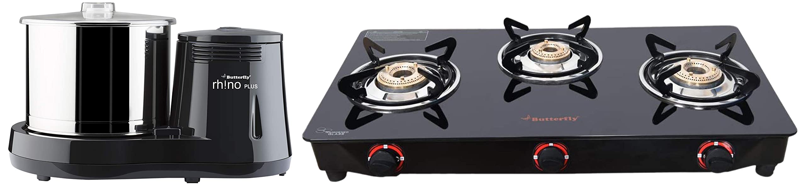 Butterfly Smart Glass 3 Burner Gas Stove & Butterfly Rhino Plus Wet Grinder, 2L (Grey), 150W-image-27